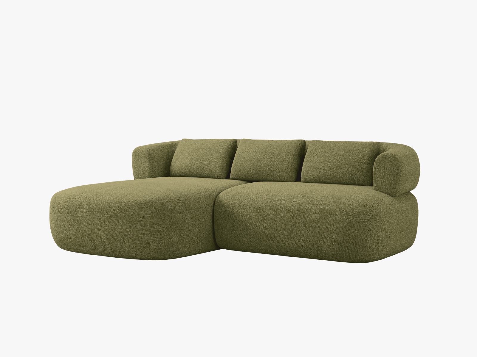 Boucle Left Corner Sofa, "Jenny", 5 Seats, 200x145x73