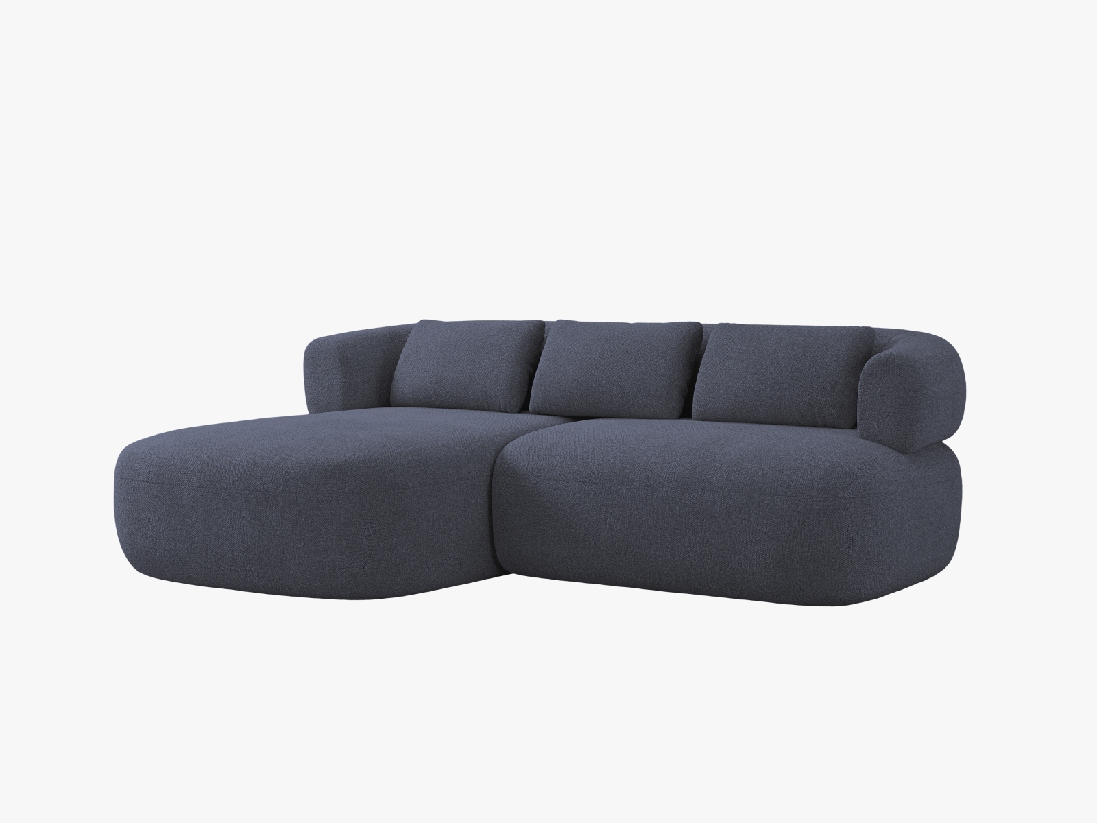 Boucle Left Corner Sofa, "Jenny", 5 Seats, 200x145x73