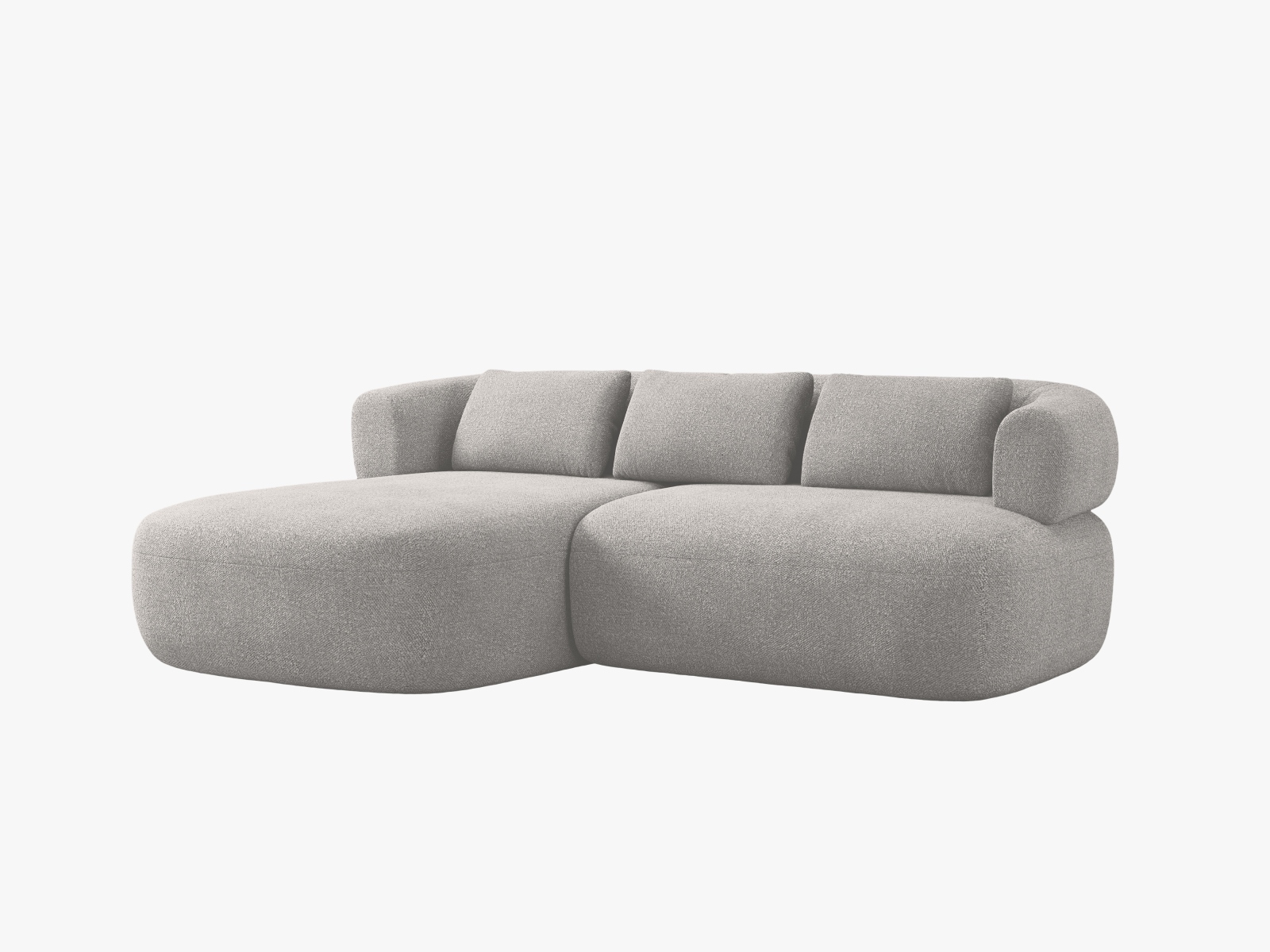 Boucle Left Corner Sofa, "Jenny", 5 Seats, 200x145x73