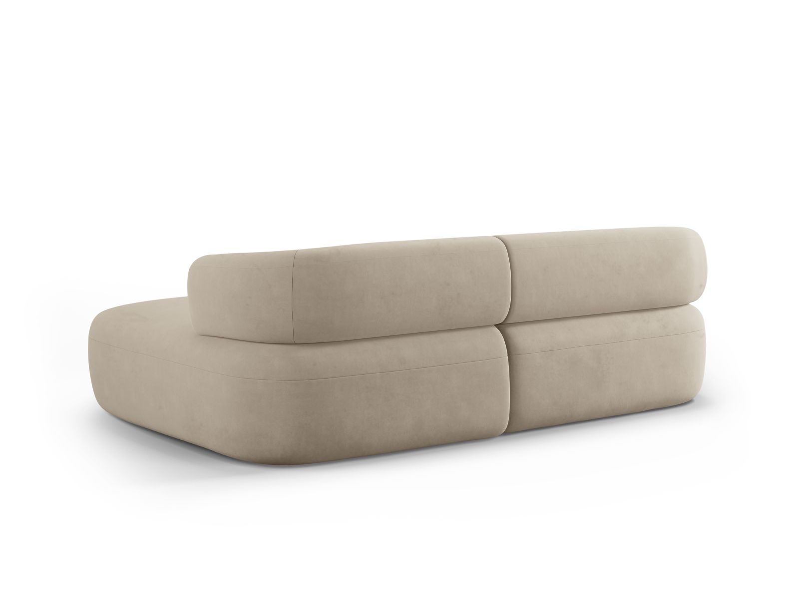 Velvet Right Corner Sofa, "Jenny", 5 Seats, 200x145x73