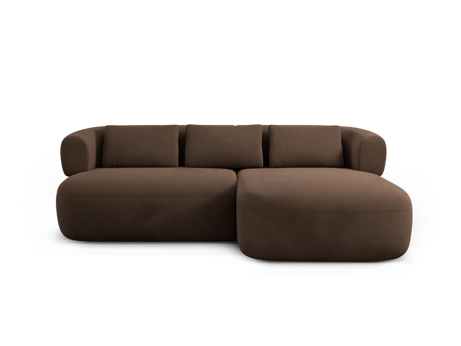 Velvet Right Corner Sofa, "Jenny", 5 Seats, 200x145x73