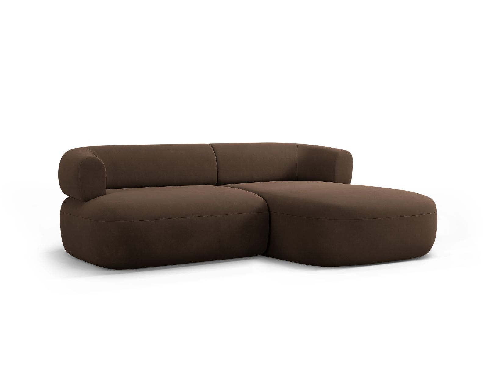 Velvet Right Corner Sofa, "Jenny", 5 Seats, 200x145x73