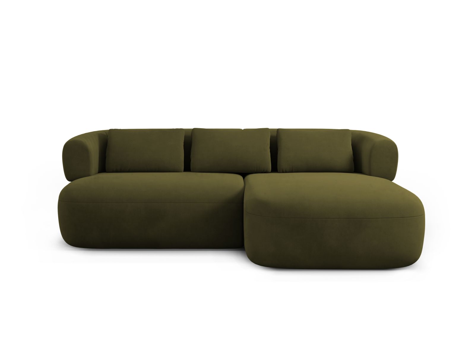 Velvet Right Corner Sofa, "Jenny", 5 Seats, 200x145x73