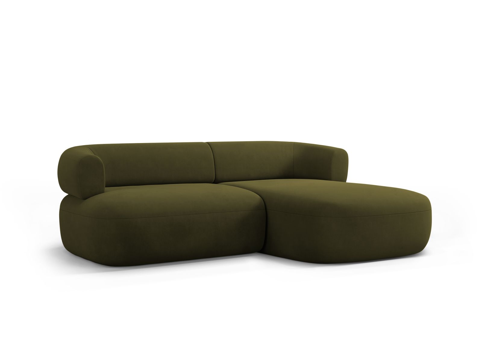 Velvet Right Corner Sofa, "Jenny", 5 Seats, 200x145x73