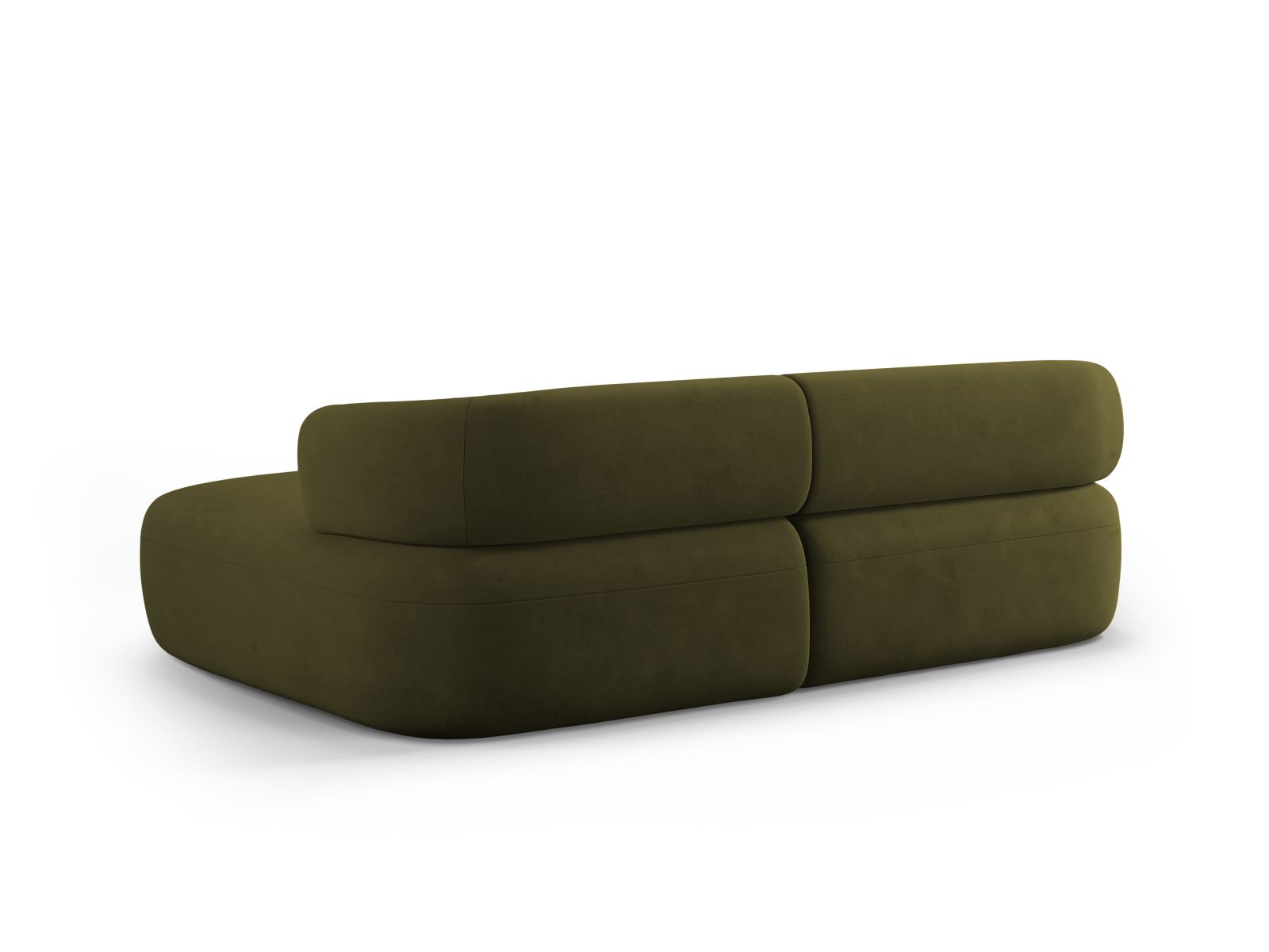 Velvet Right Corner Sofa, "Jenny", 5 Seats, 200x145x73
