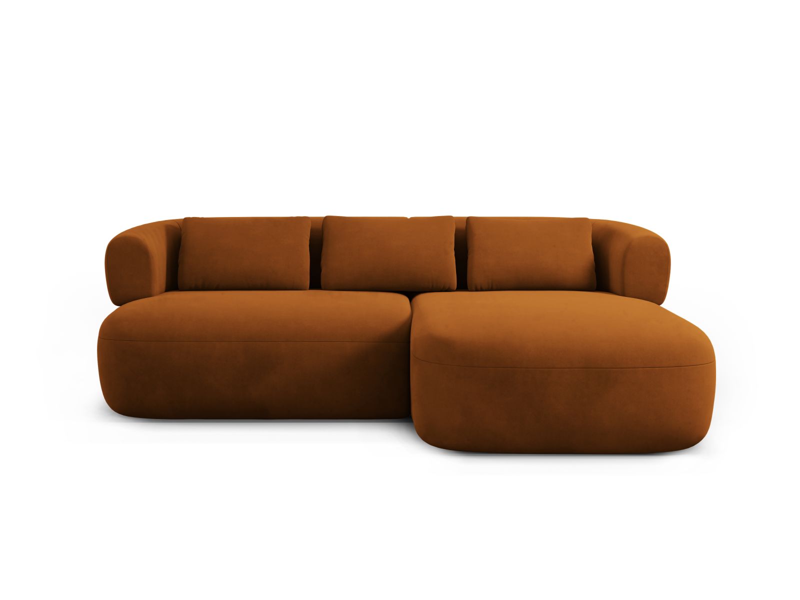 Velvet Right Corner Sofa, "Jenny", 5 Seats, 200x145x73