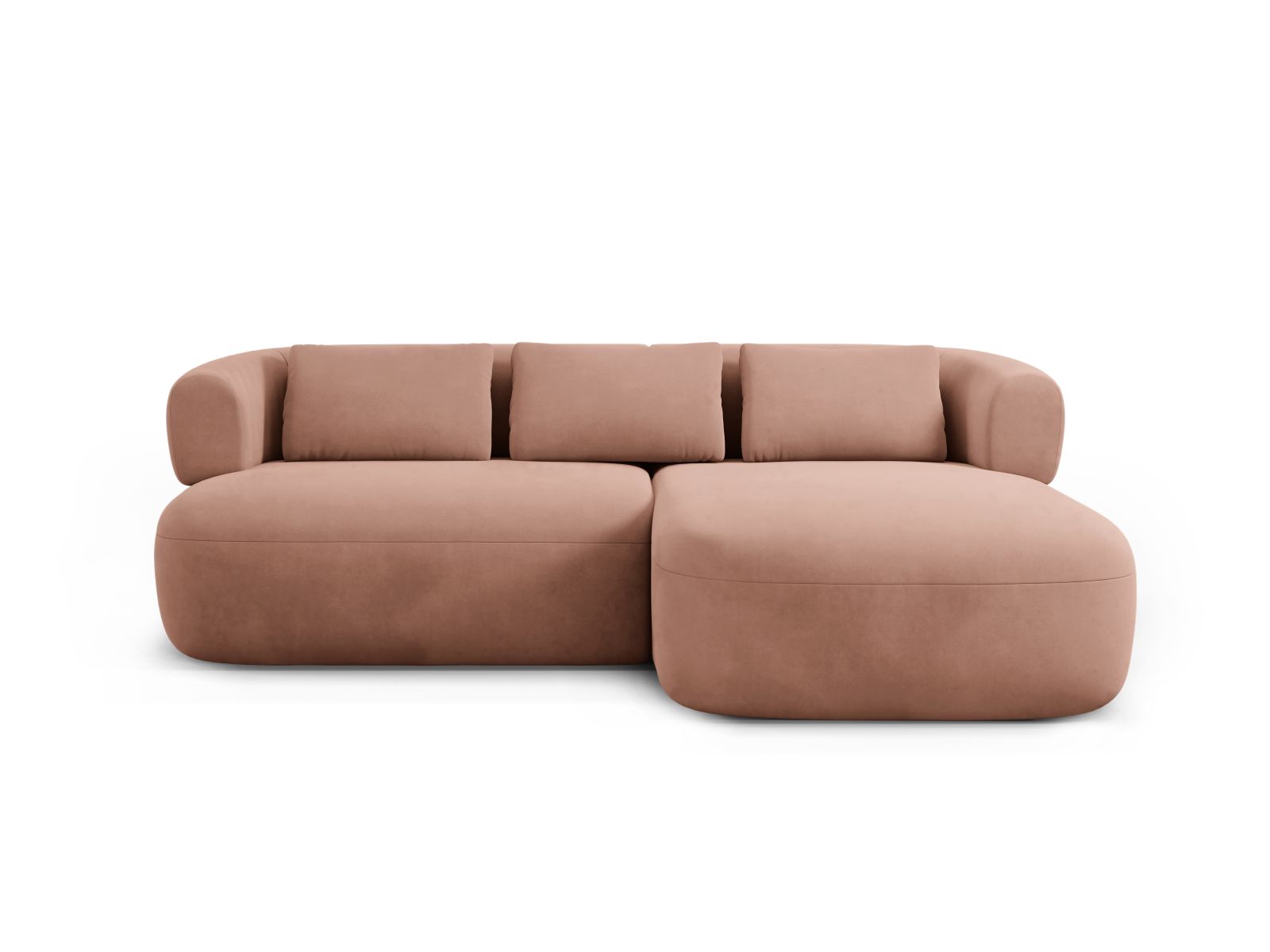 Velvet Right Corner Sofa, "Jenny", 5 Seats, 200x145x73