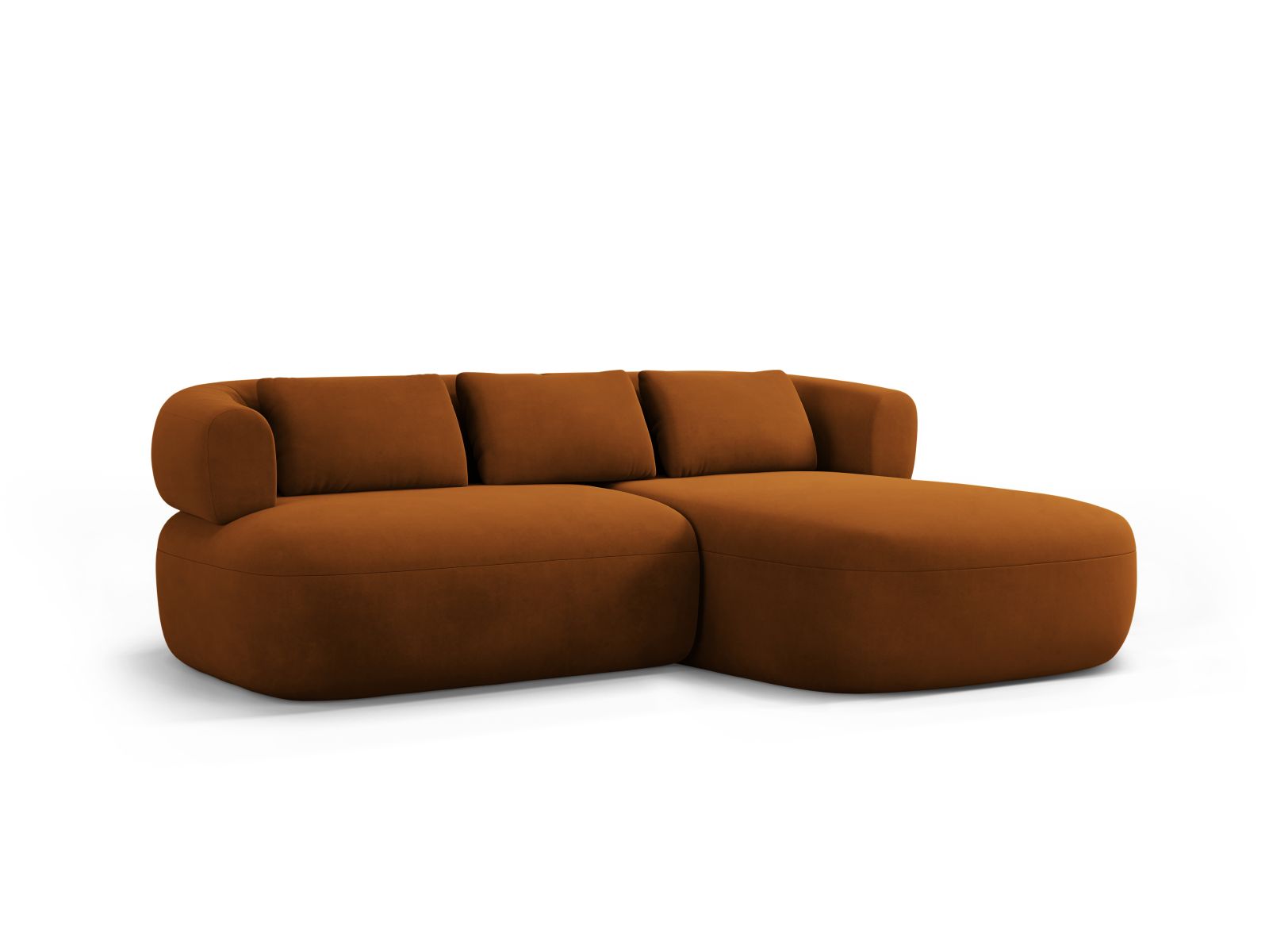 Velvet Right Corner Sofa, "Jenny", 5 Seats, 200x145x73