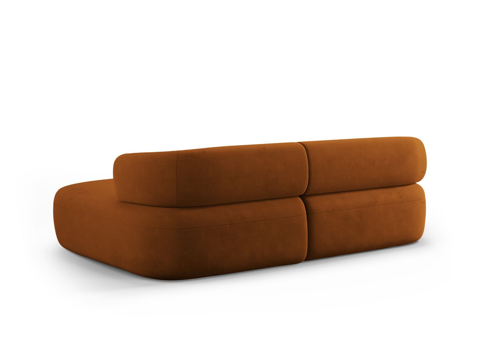 Velvet Right Corner Sofa, "Jenny", 5 Seats, 200x145x73