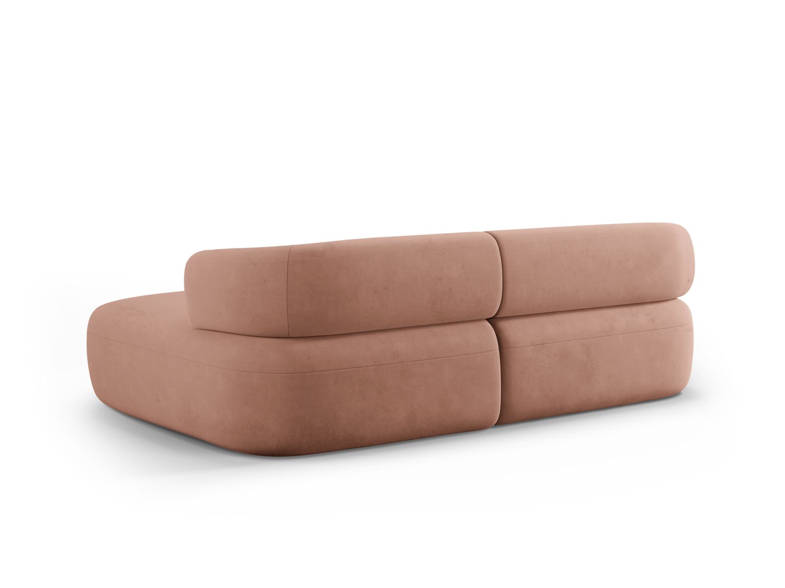 Velvet Right Corner Sofa, "Jenny", 5 Seats, 200x145x73