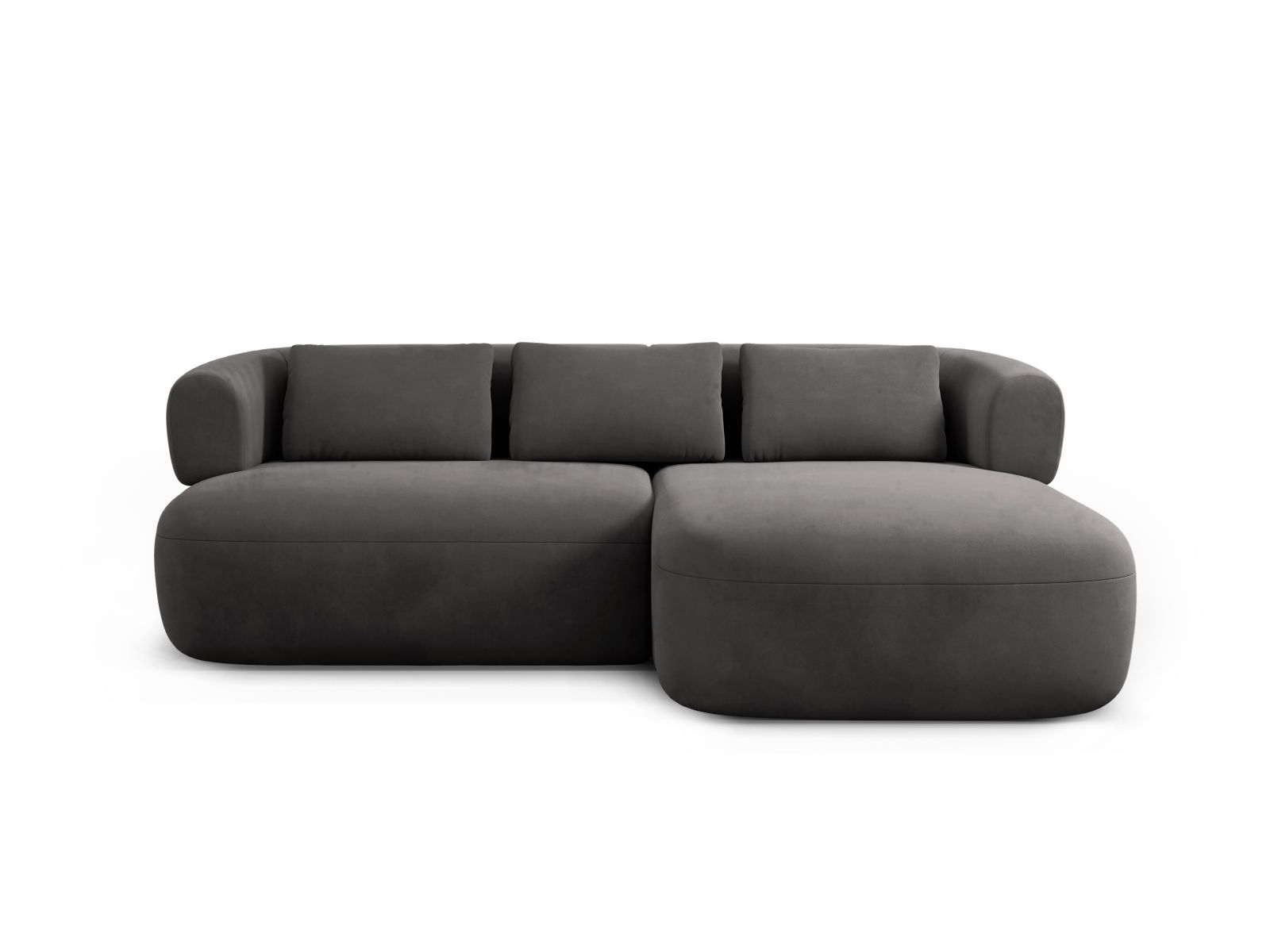 Velvet Right Corner Sofa, "Jenny", 5 Seats, 200x145x73