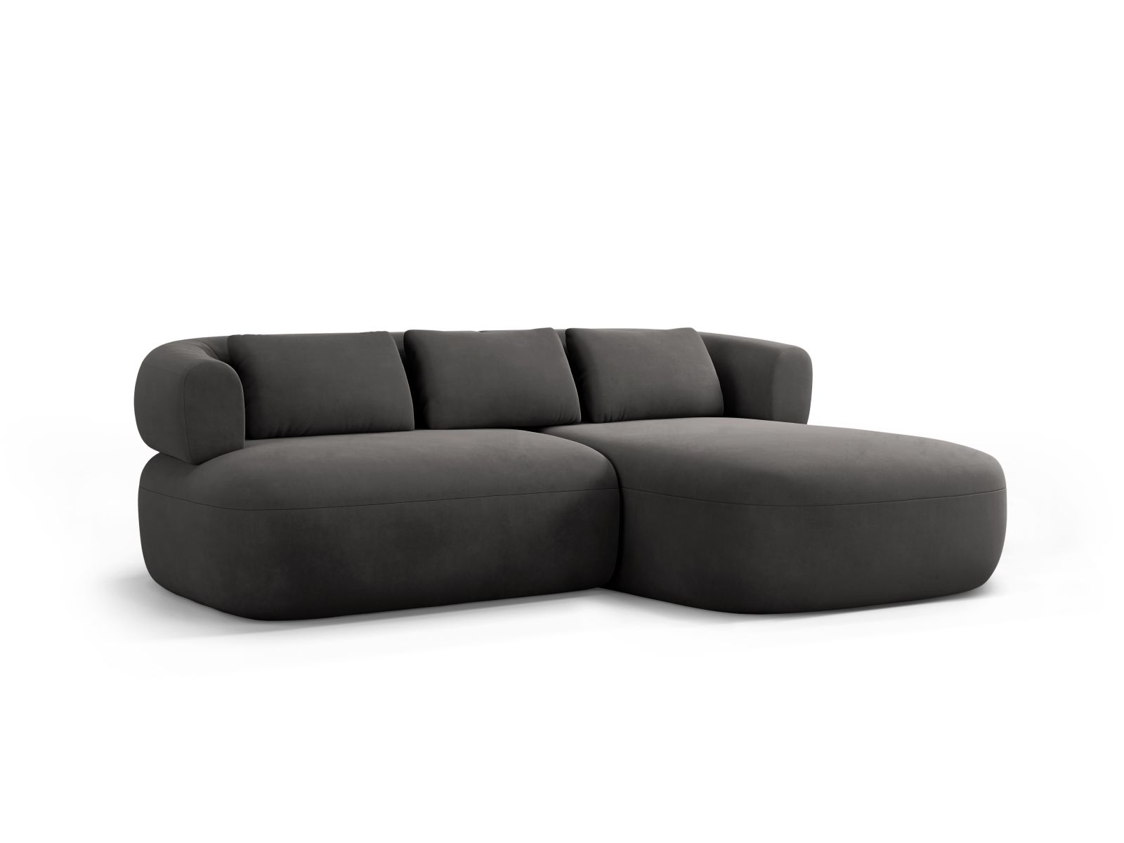 Velvet Right Corner Sofa, "Jenny", 5 Seats, 200x145x73