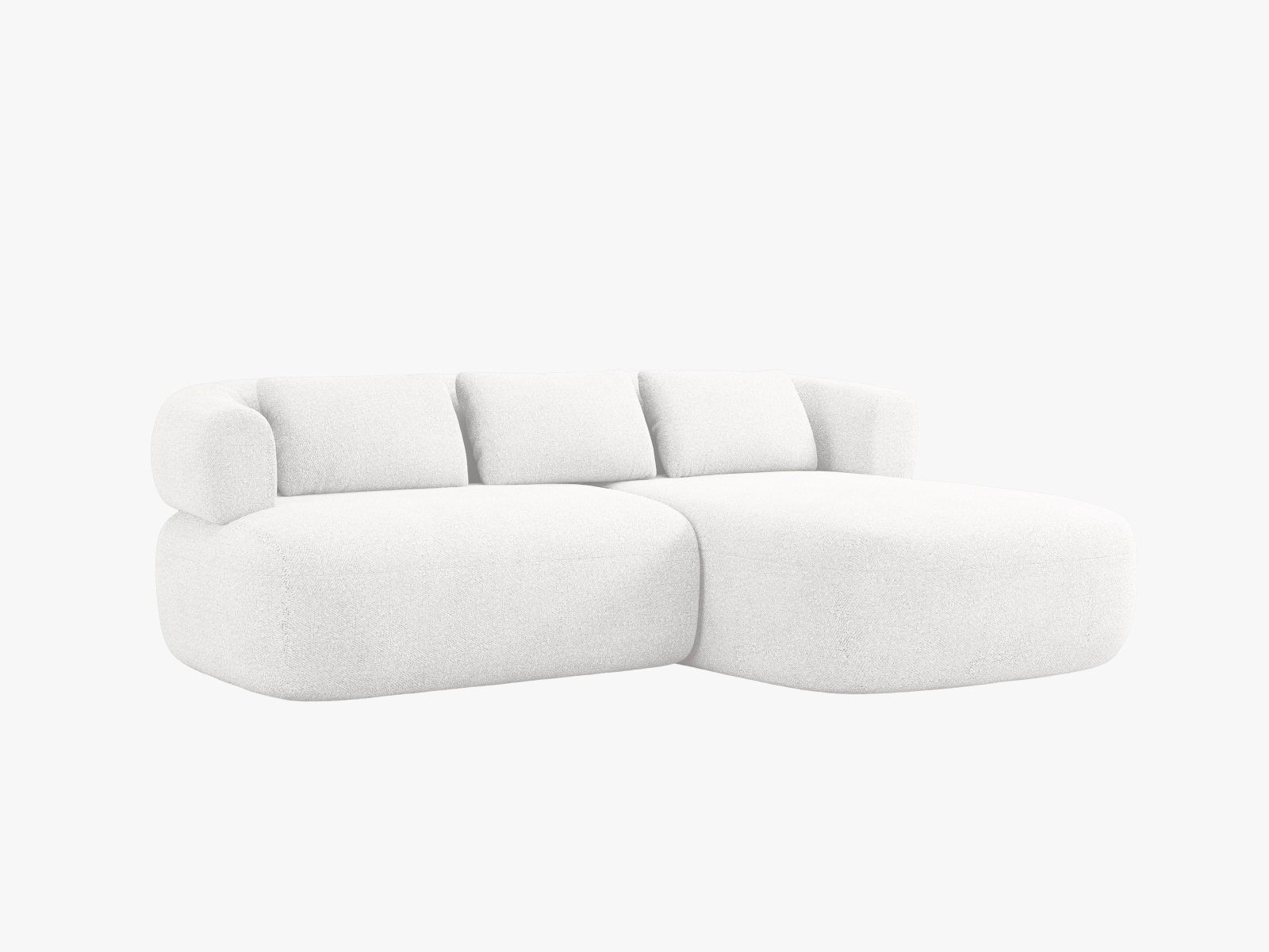 Boucle Right Corner Sofa, "Jenny", 5 Seats, 200x145x73