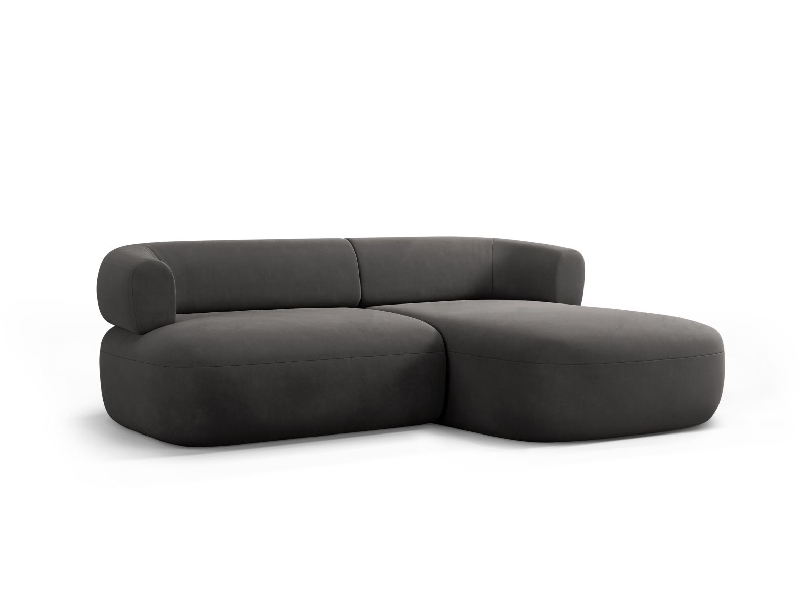 Velvet Right Corner Sofa, "Jenny", 5 Seats, 200x145x73