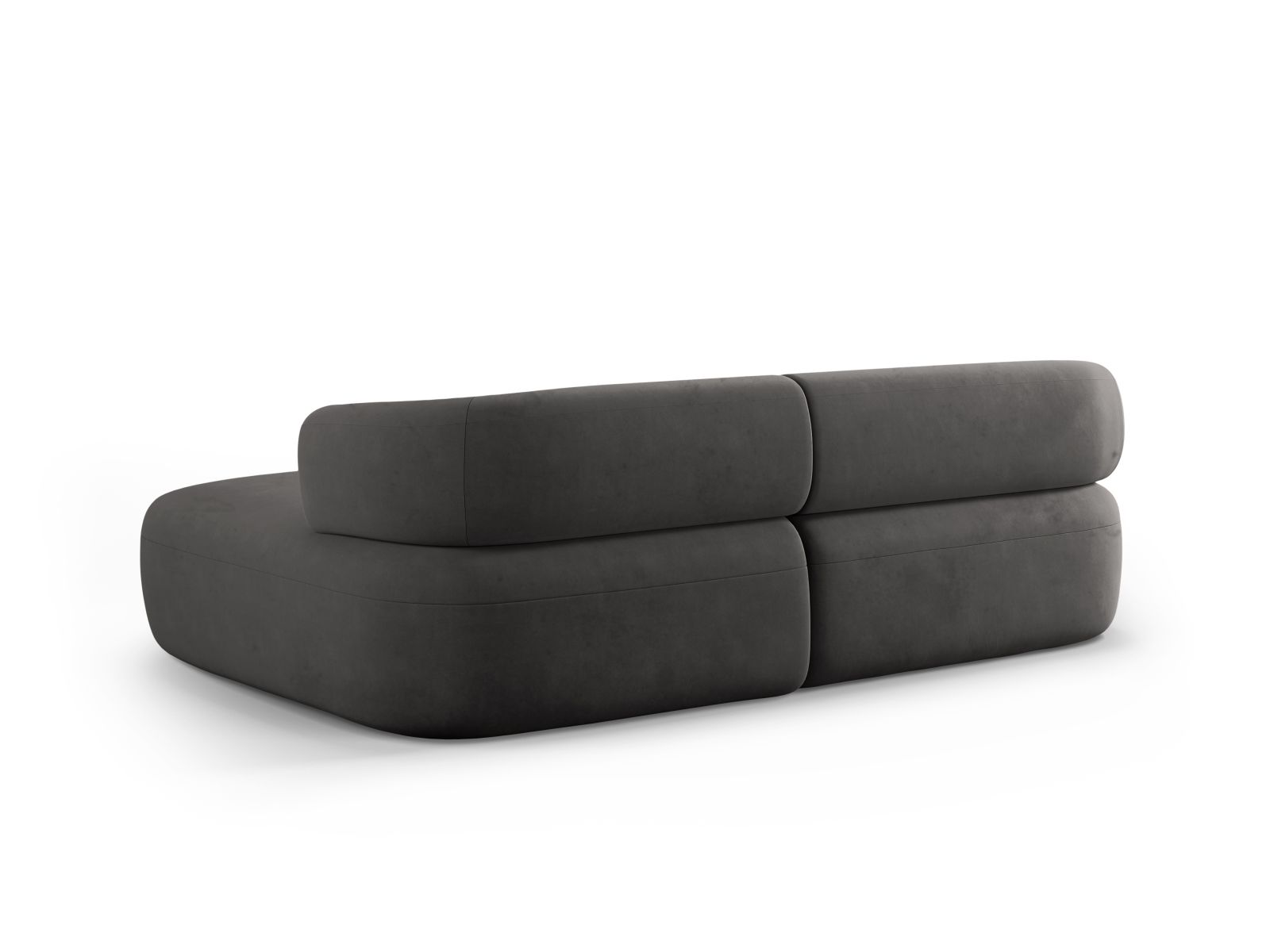 Velvet Right Corner Sofa, "Jenny", 5 Seats, 200x145x73
