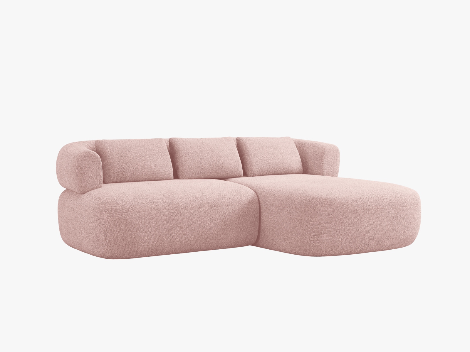 Boucle Right Corner Sofa, "Jenny", 5 Seats, 200x145x73