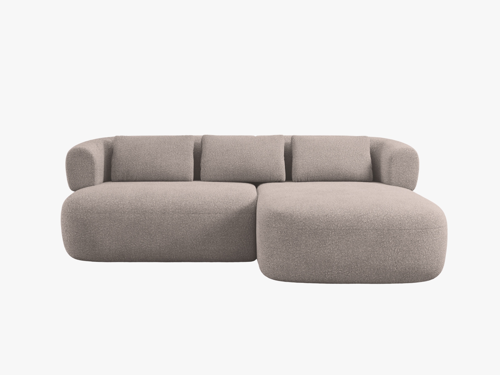 Boucle Right Corner Sofa, "Jenny", 5 Seats, 200x145x73