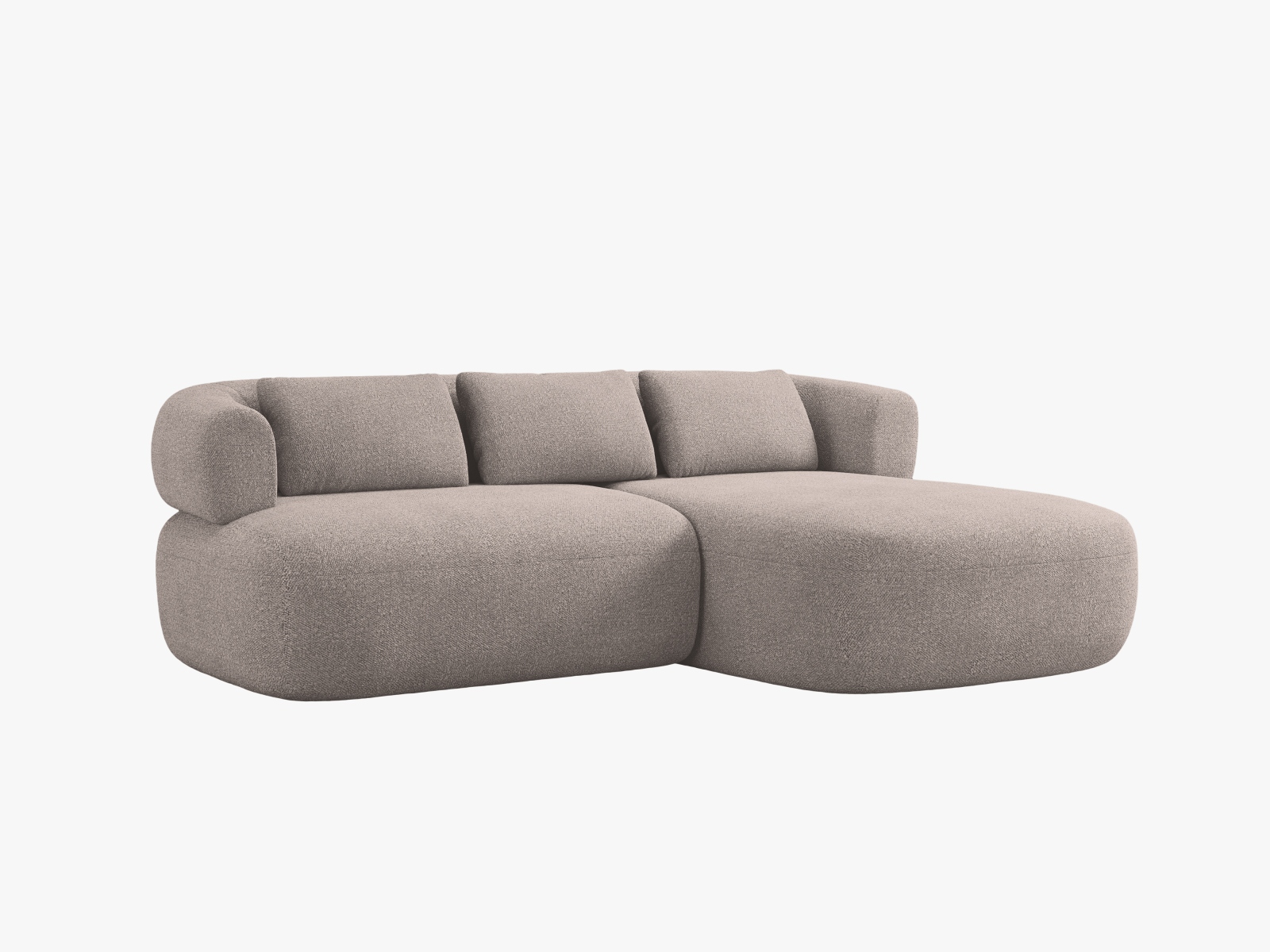 Boucle Right Corner Sofa, "Jenny", 5 Seats, 200x145x73
