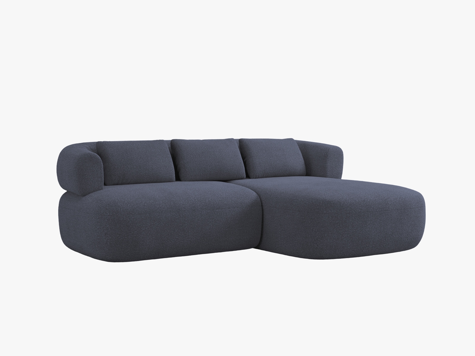 Boucle Right Corner Sofa, "Jenny", 5 Seats, 200x145x73