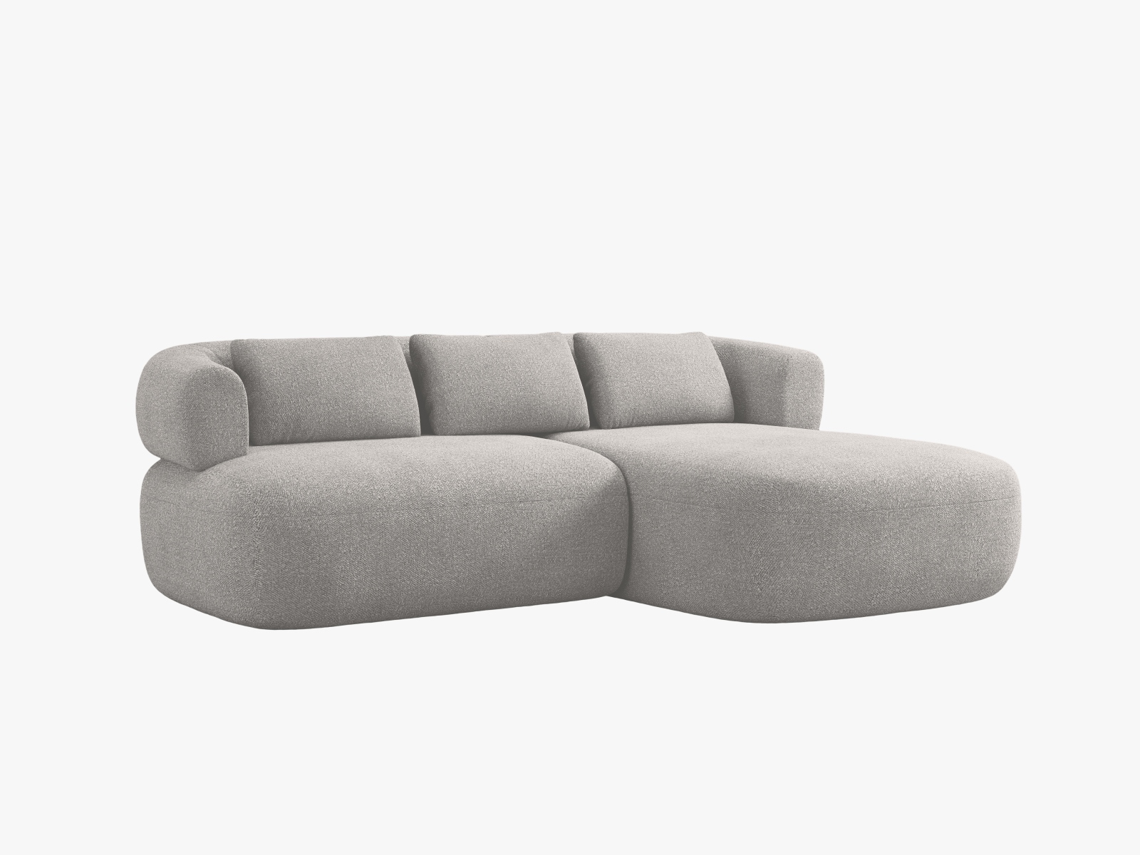 Boucle Right Corner Sofa, "Jenny", 5 Seats, 200x145x73