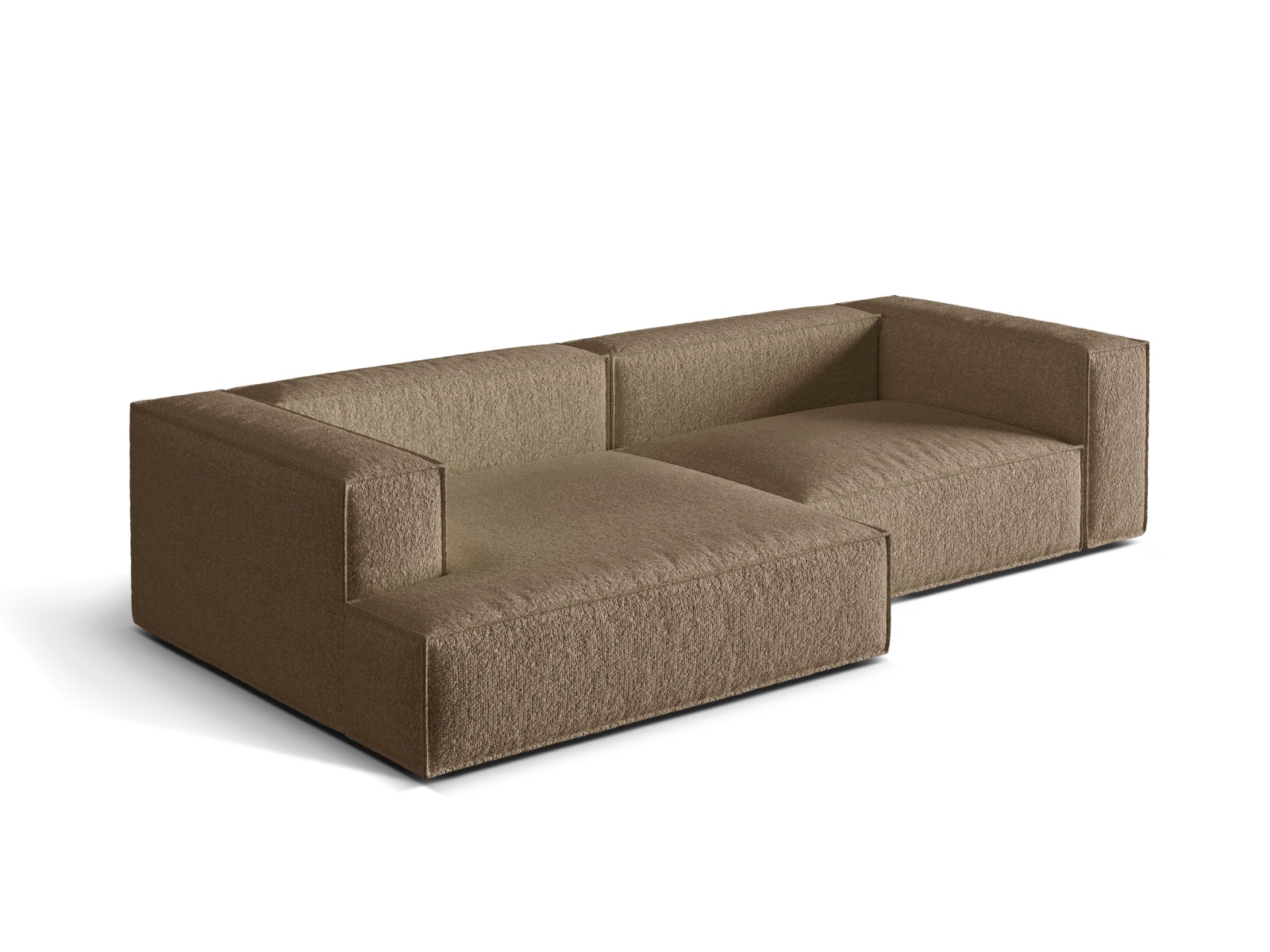 Boucle Modular Left Corner Sofa, "Nuria", 4 Seats, 292x147x72