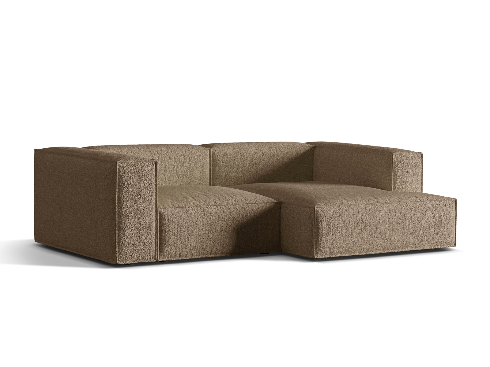 Boucle Modular Right Corner Sofa, "Nuria", 3 Seats, 252x147x72