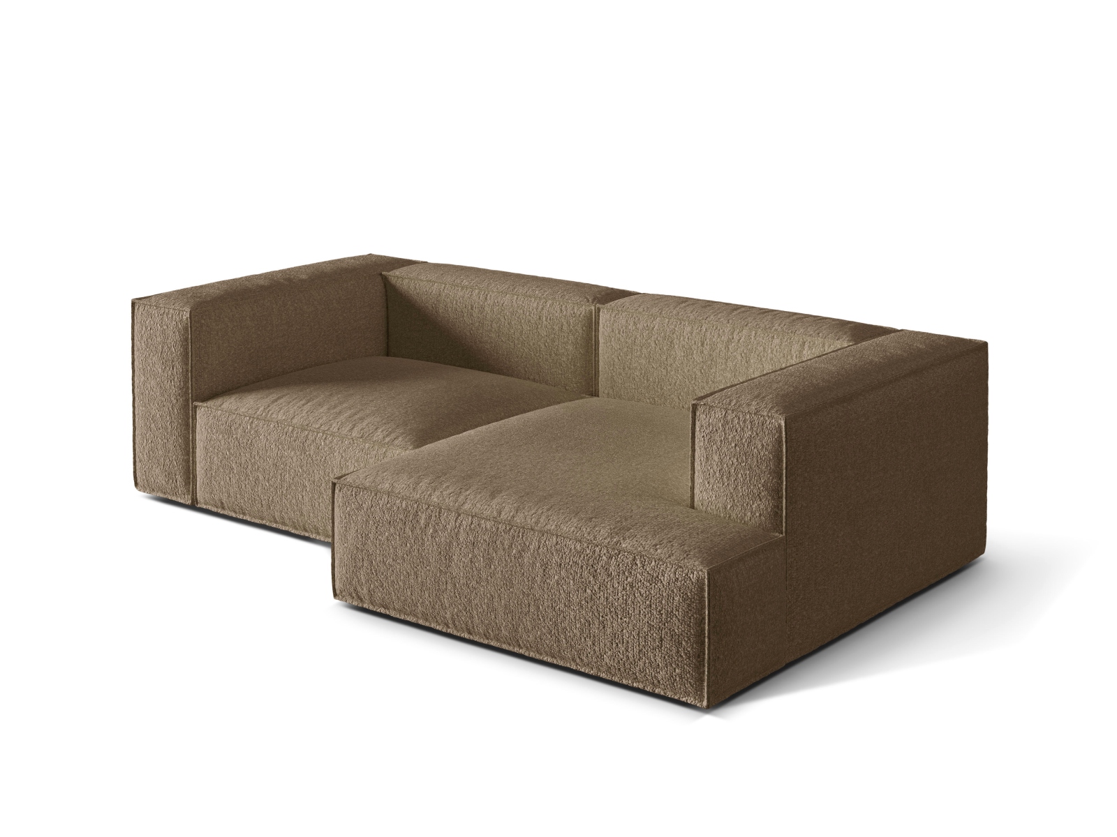 Boucle Modular Right Corner Sofa, "Nuria", 3 Seats, 252x147x72