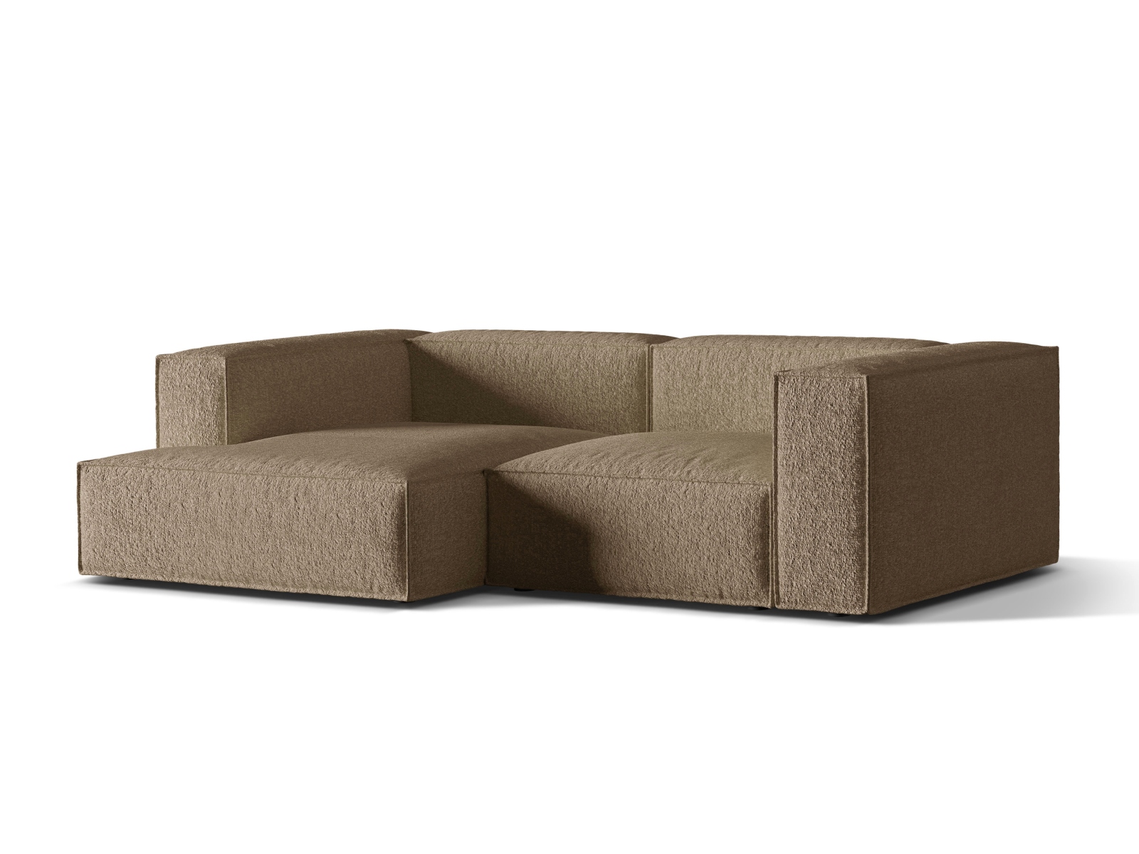 Boucle Modular Left Corner Sofa, "Nuria", 3 Seats, 252x147x72