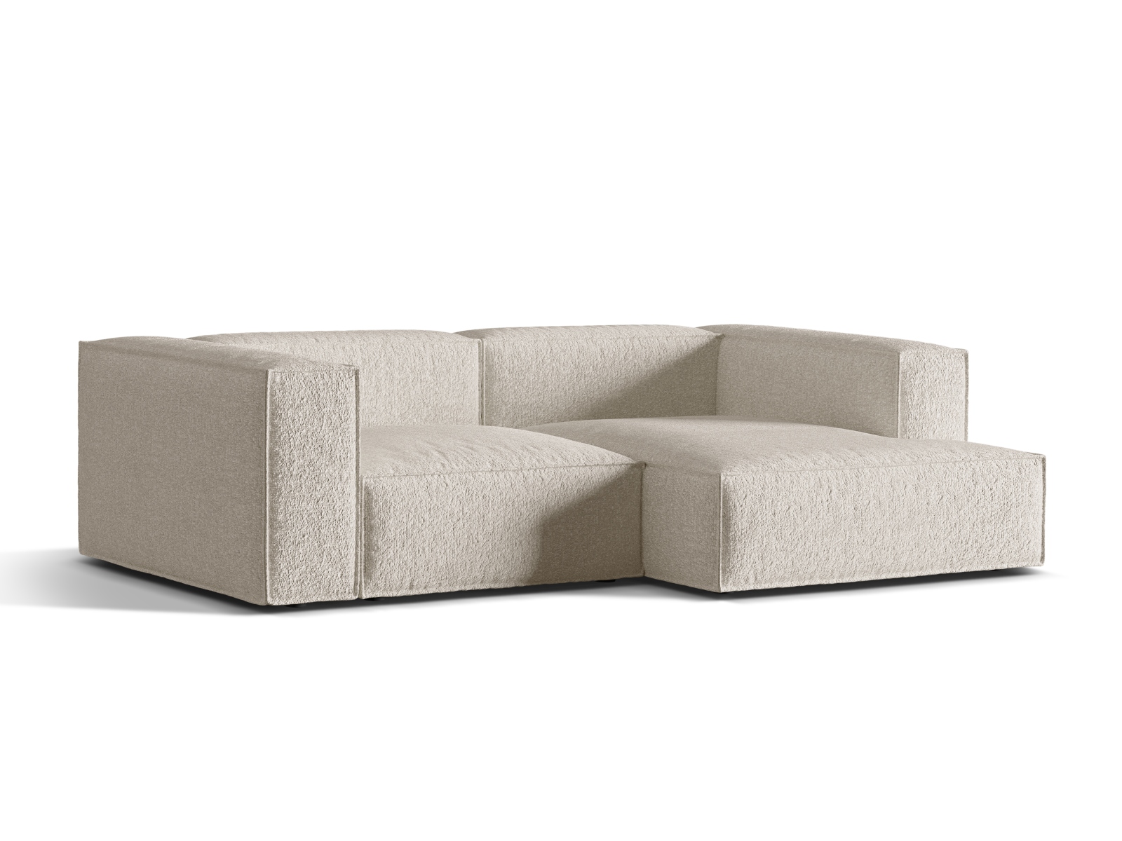 Boucle Modular Right Corner Sofa, "Nuria", 3 Seats, 252x147x72