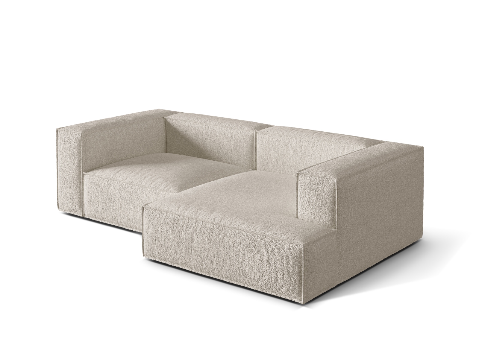 Boucle Modular Right Corner Sofa, "Nuria", 3 Seats, 252x147x72