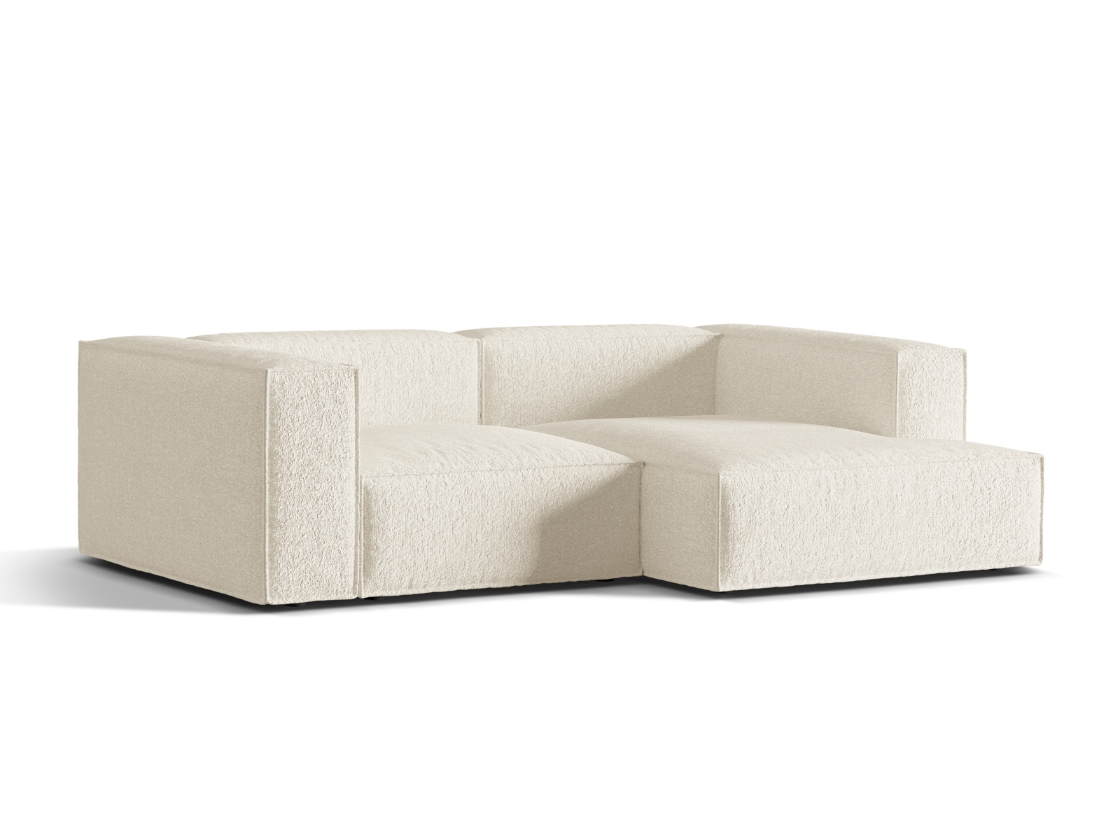 Boucle Modular Right Corner Sofa, "Nuria", 3 Seats, 252x147x72