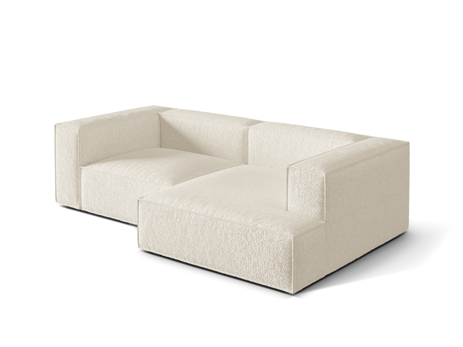 Boucle Modular Right Corner Sofa, "Nuria", 3 Seats, 252x147x72