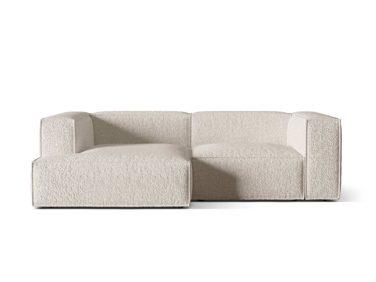 Boucle Modular Left Corner Sofa, "Nuria", 3 Seats, 252x147x72