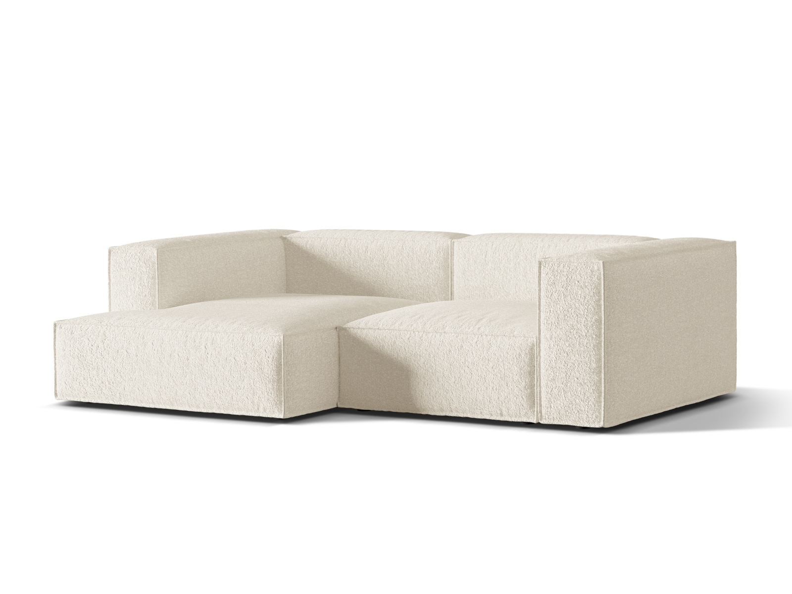 Boucle Modular Left Corner Sofa, "Nuria", 3 Seats, 252x147x72