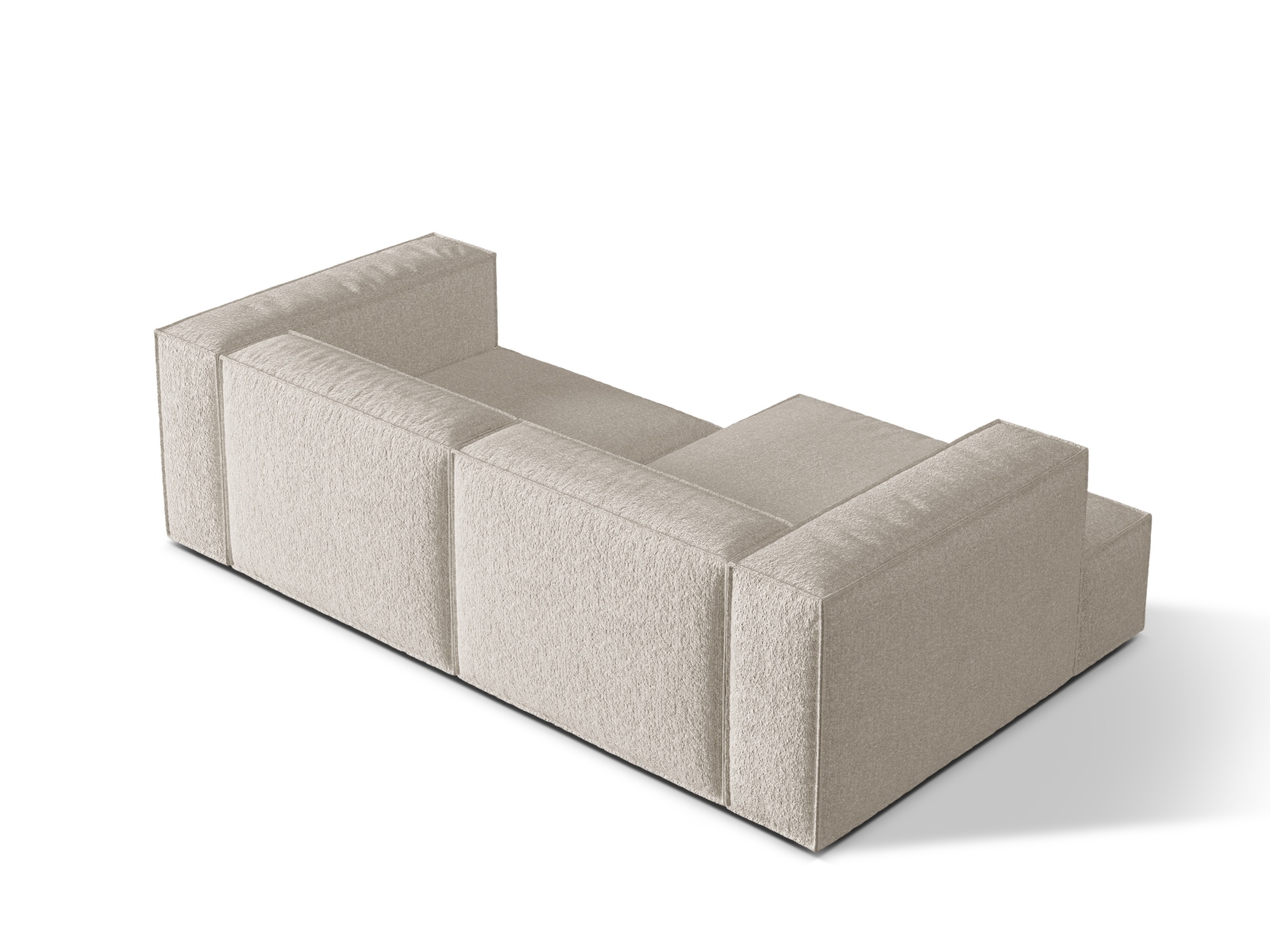 Boucle Modular Left Corner Sofa, "Nuria", 3 Seats, 252x147x72
