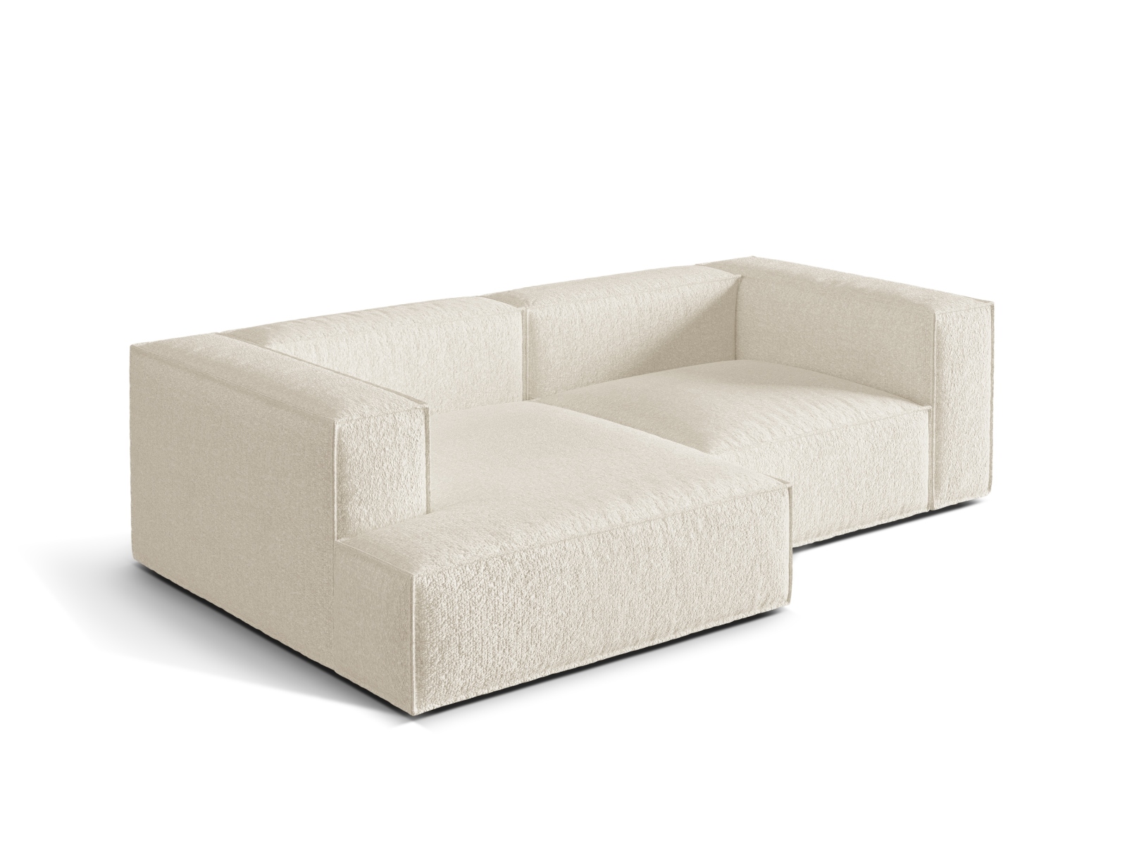 Boucle Modular Left Corner Sofa, "Nuria", 3 Seats, 252x147x72