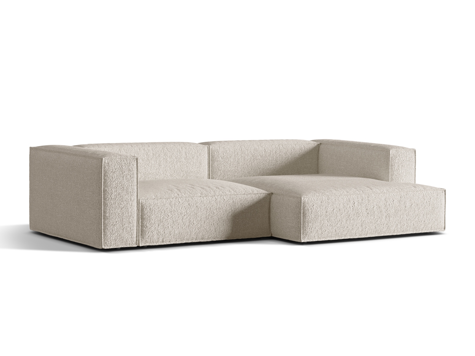 Boucle Modular Right Corner Sofa, "Nuria", 4 Seats, 292x147x72