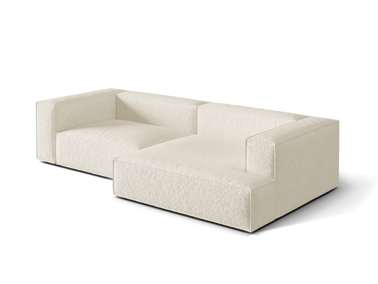 Boucle Modular Right Corner Sofa, "Nuria", 4 Seats, 292x147x72