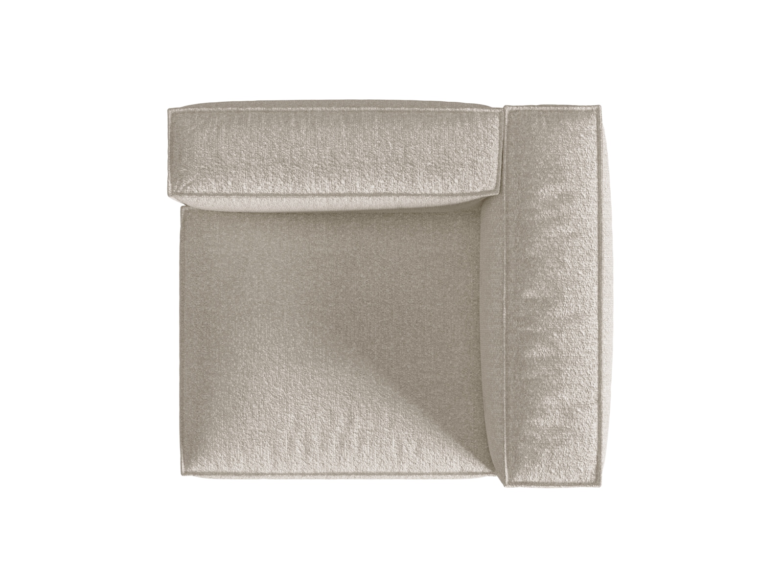 Boucle Right Modular Sofa, "Nuria", 1 Seat, 125x110x72