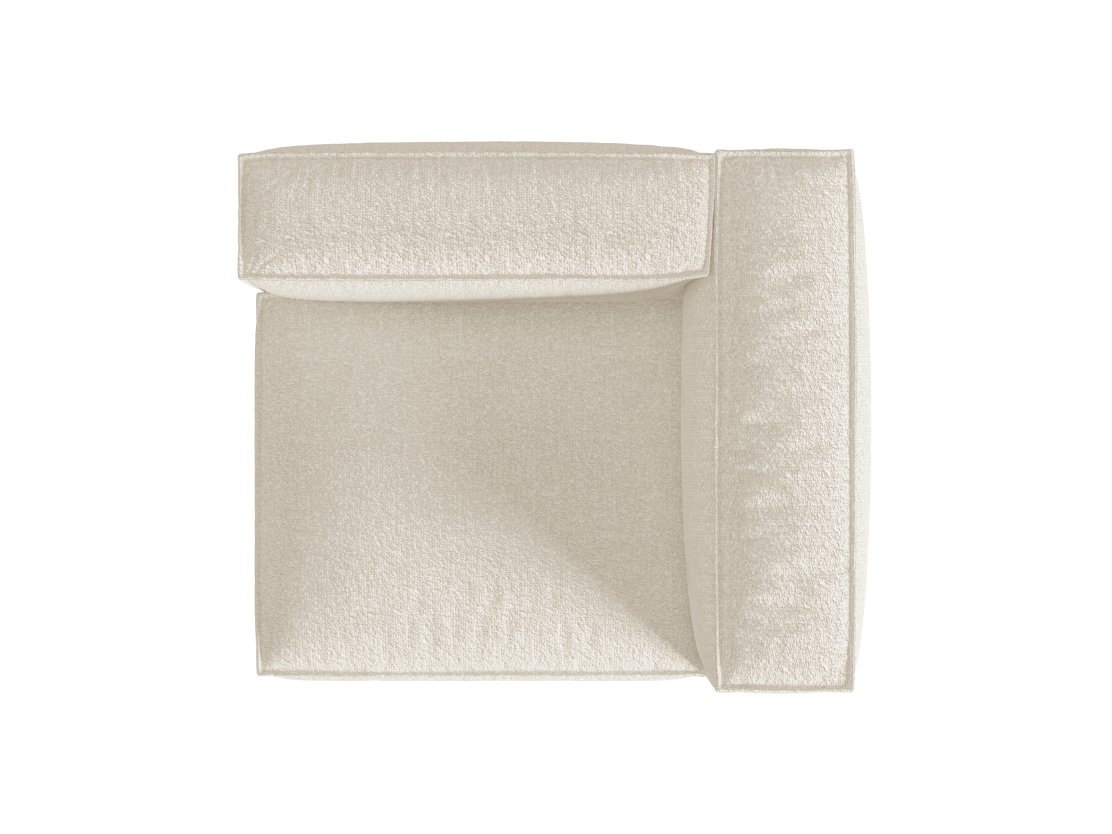 Boucle Right Modular Sofa, "Nuria", 1 Seat, 125x110x72