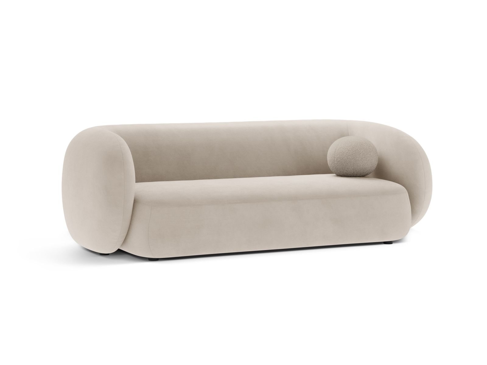 Velvet Modular Sofa, "Kate", 3 Seats, 213x99x76