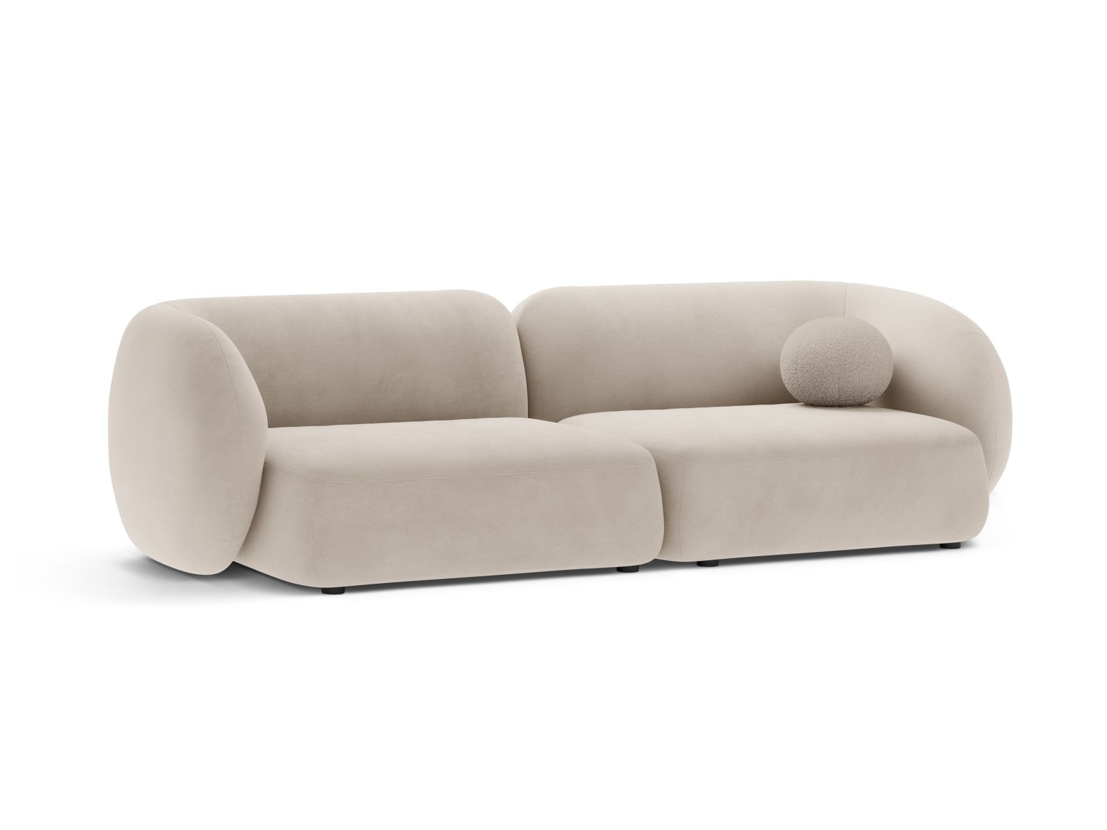 Velvet Modular Sofa, "Kate", 4 Seats, 243x99x76