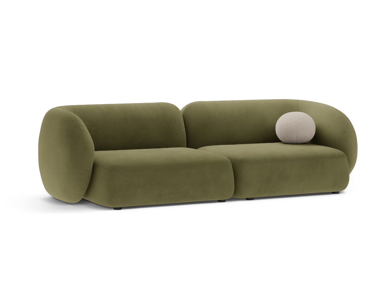Velvet Modular Sofa, "Kate", 4 Seats, 243x99x76