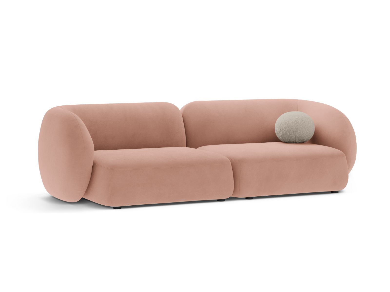 Velvet Modular Sofa, "Kate", 4 Seats, 243x99x76