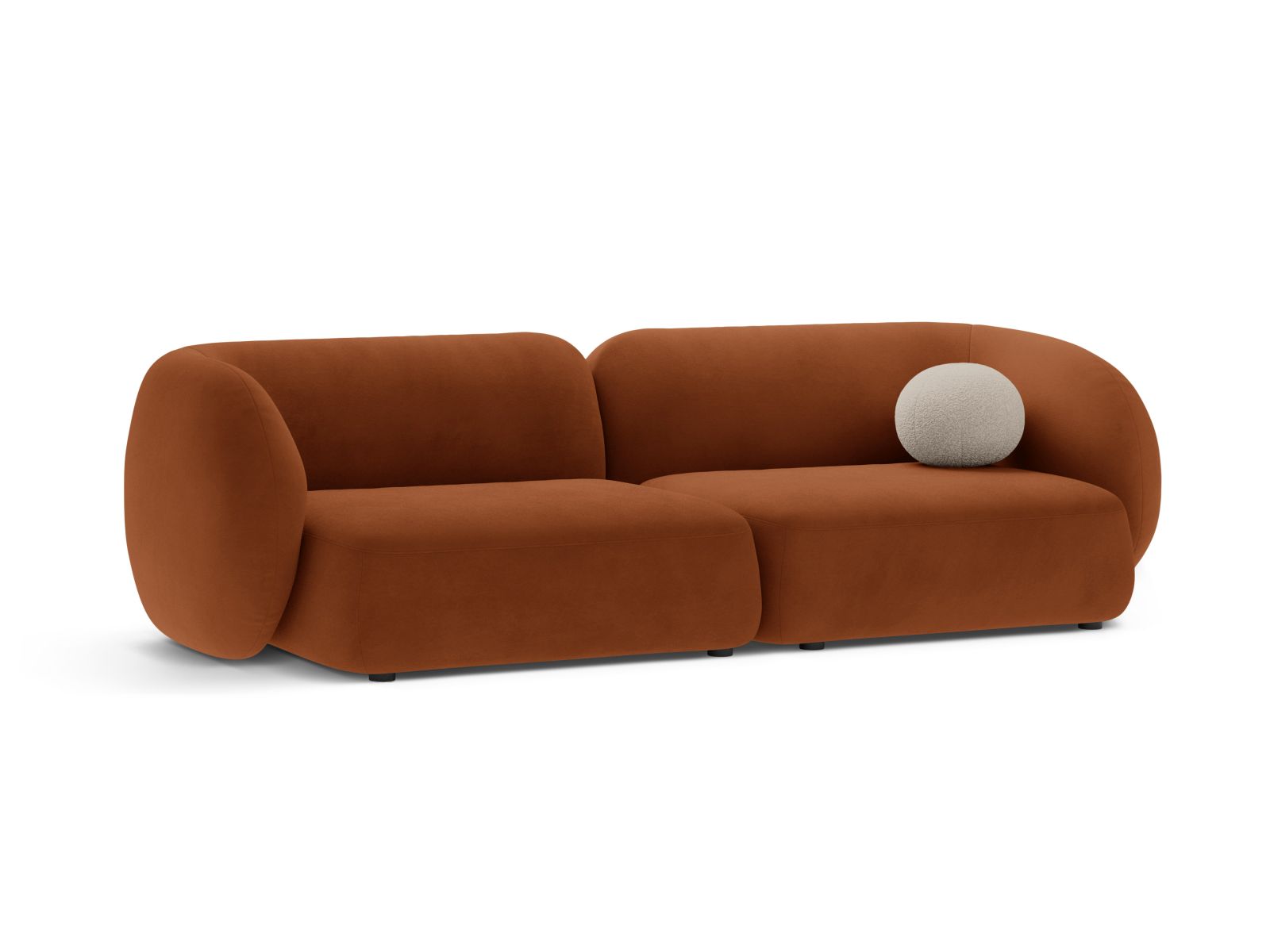 Velvet Modular Sofa, "Kate", 4 Seats, 243x99x76