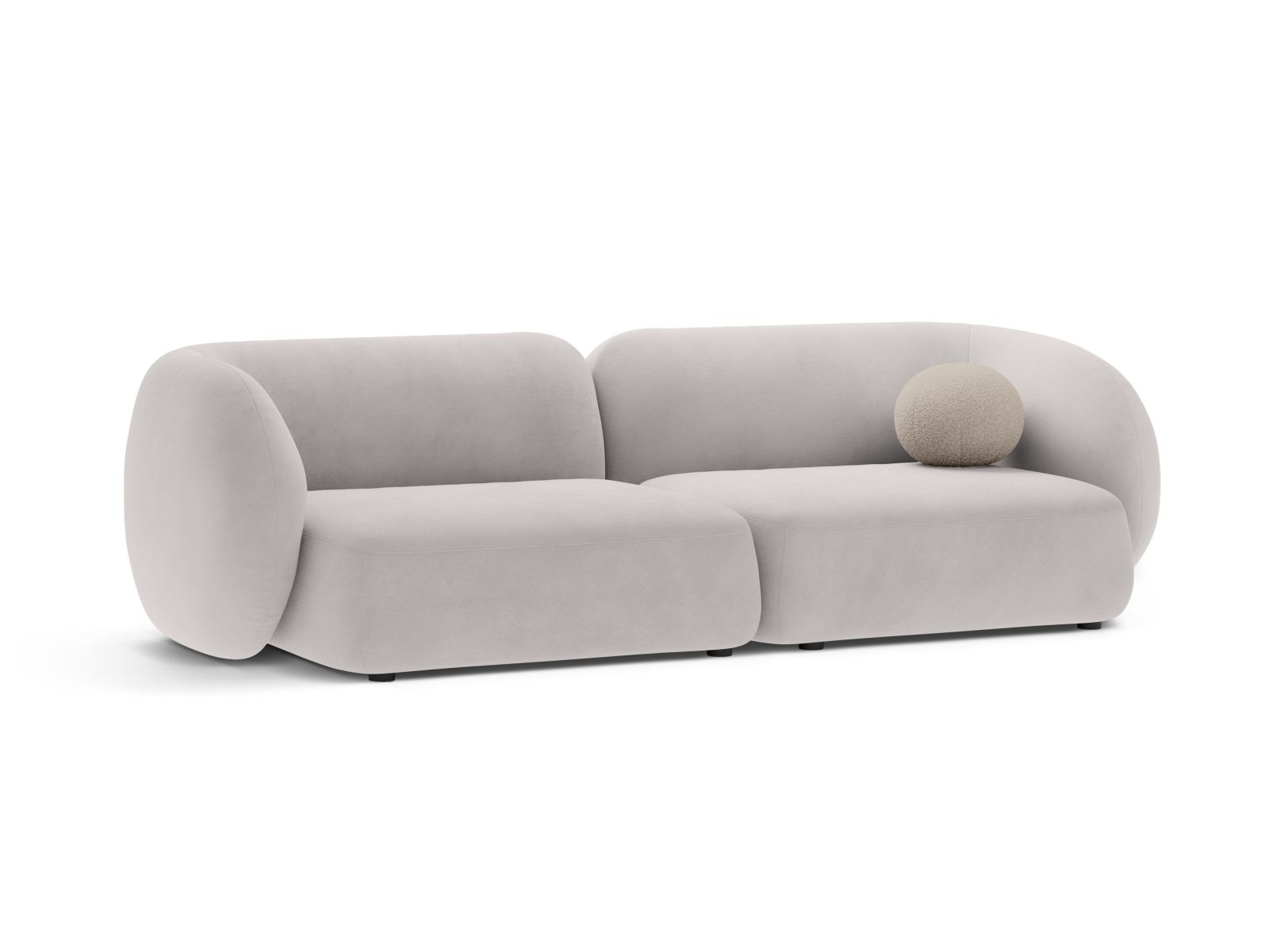 Velvet Modular Sofa, "Kate", 4 Seats, 243x99x76