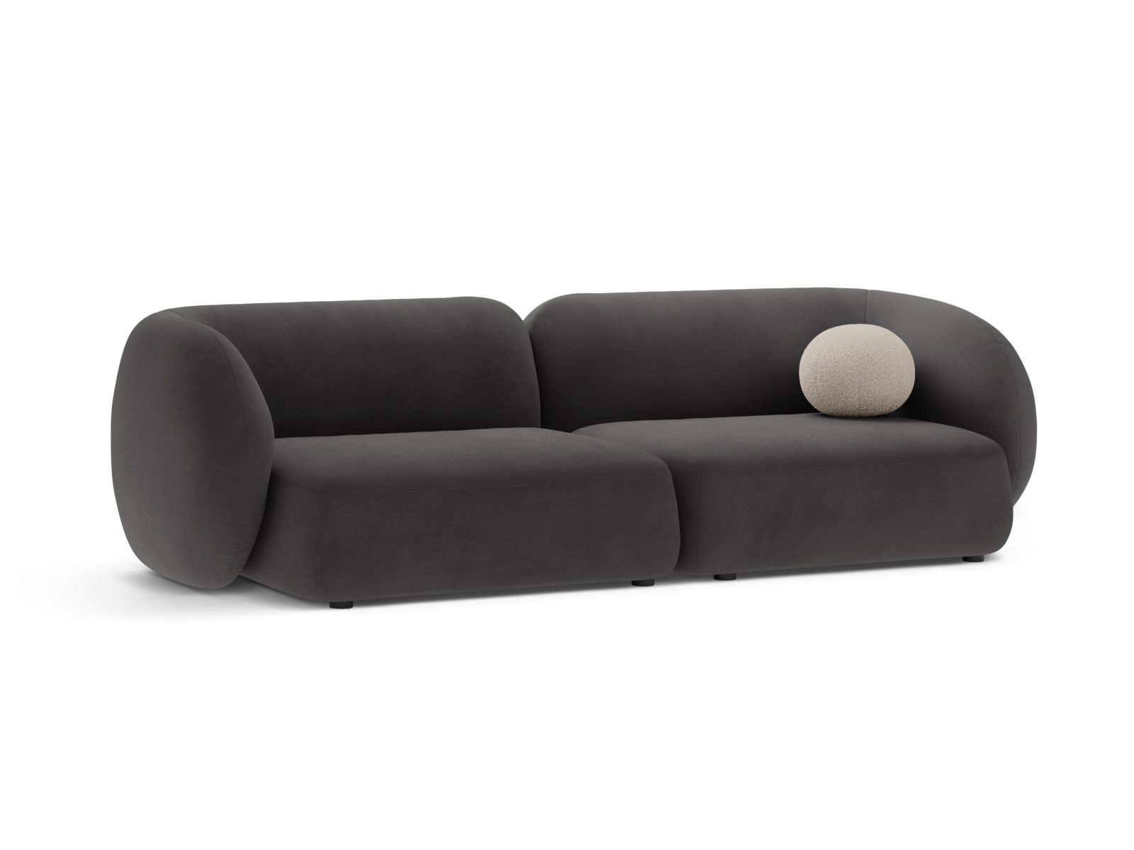 Velvet Modular Sofa, "Kate", 4 Seats, 243x99x76