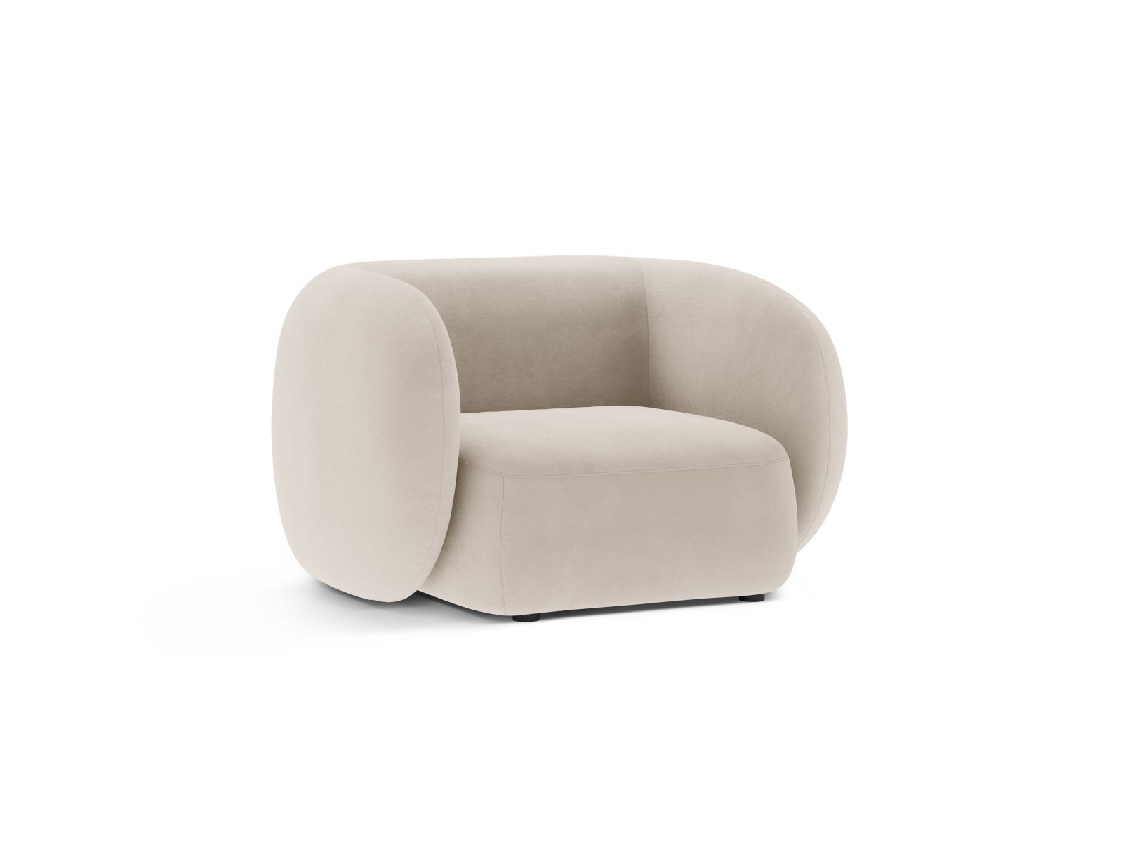 Velvet Armchair, "Kate", 1 Seat, 108x89x76