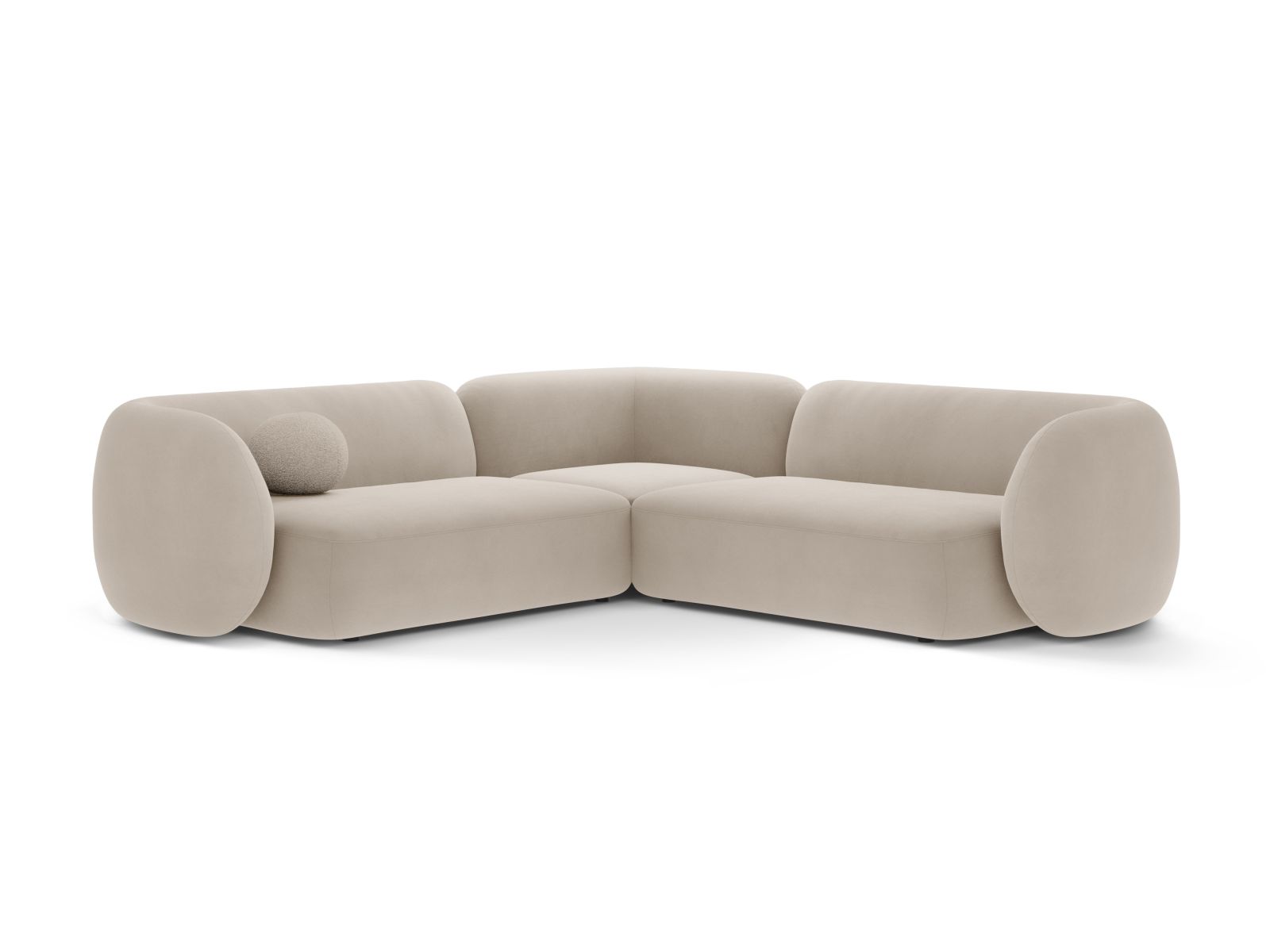 Velvet Symmetrical Modular Corner Sofa, "Kate", 5 Seats, 252x252x76
