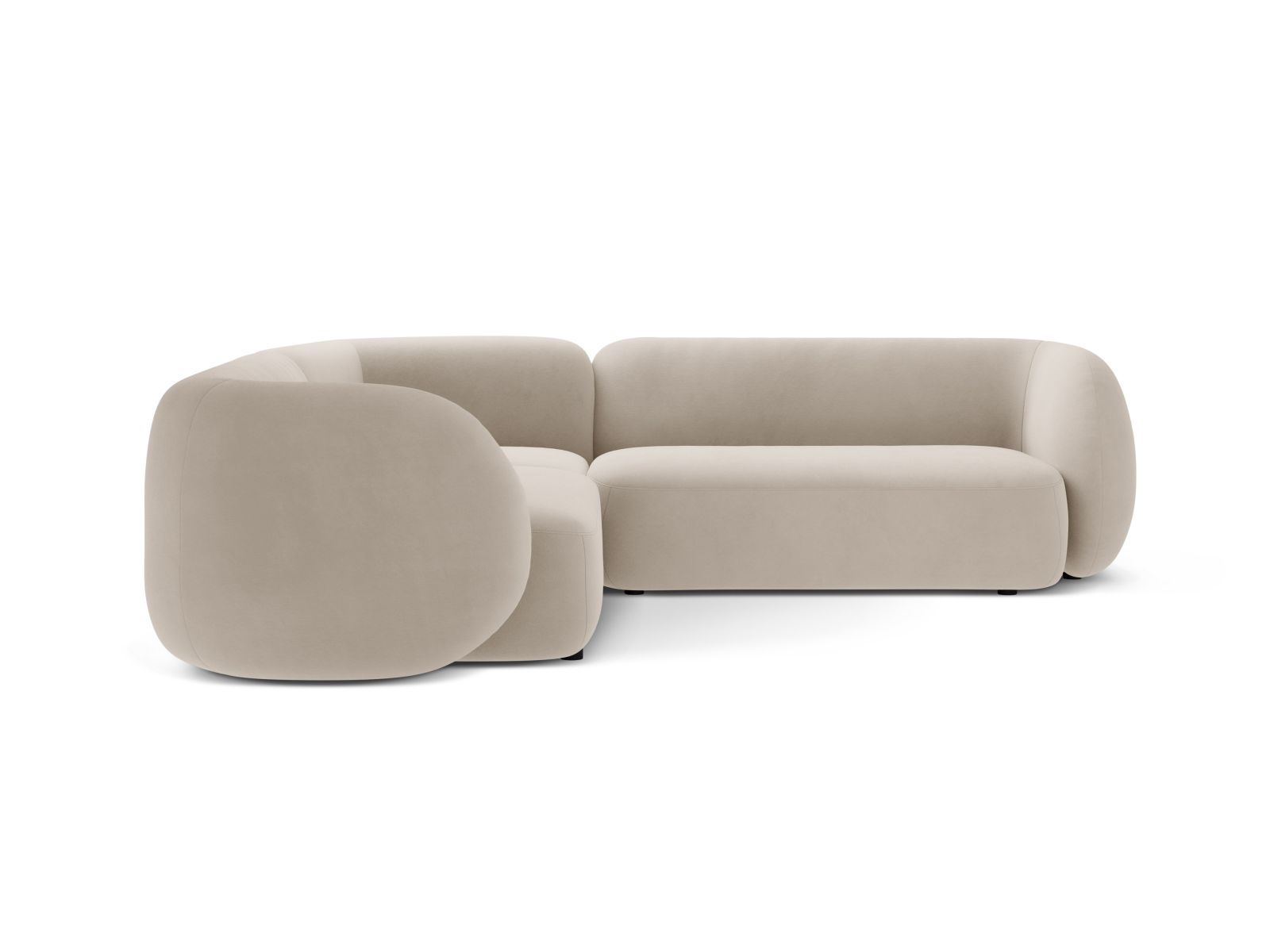 Velvet Symmetrical Modular Corner Sofa, "Kate", 5 Seats, 252x252x76